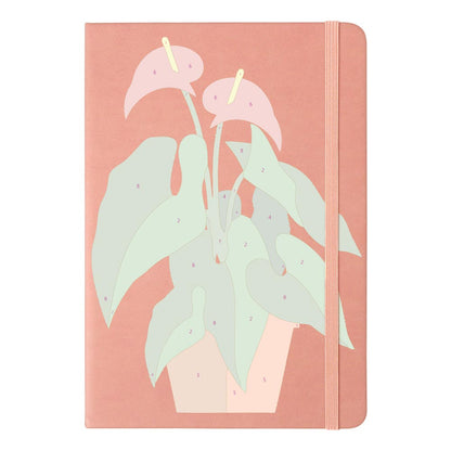 Paint by Numbers Hardcover Journal Notebook - Succulent Potted Plant