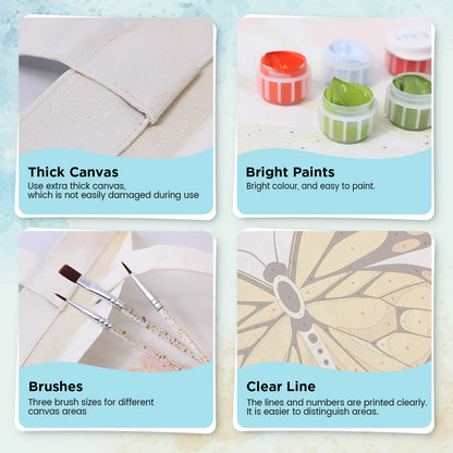 Paint by Numbers – DIY Totebag | Golden Butterfly
