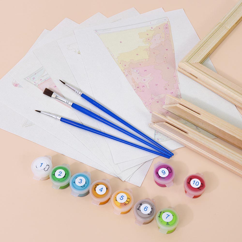 
Paint by Numbers – 6 Mini Paintings | Tropical Cocktail Collection Set
