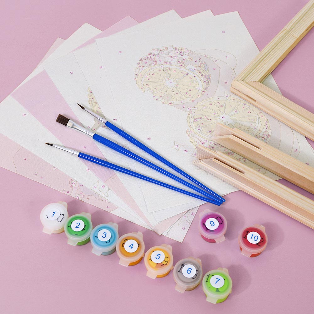 
Paint by Numbers – 6 Mini Paintings | Disco Fruit Pop Art Set