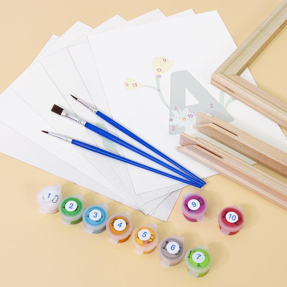 Paint by Numbers – Alphabet Painting Kit | A to Z Floral Letters