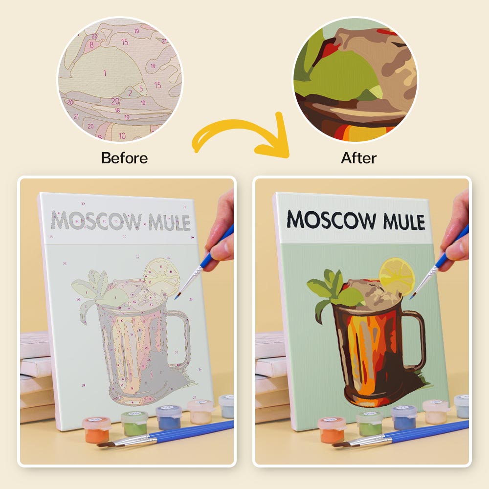 Paint by Numbers – 6 Mini Paintings | Modern Cocktails Set