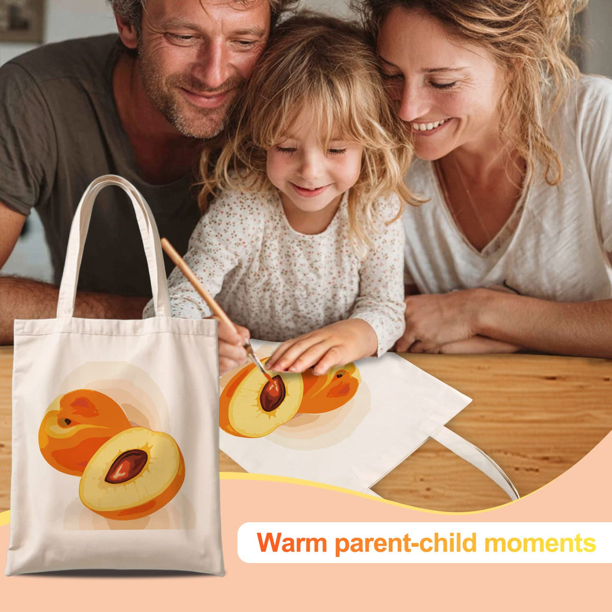 
Paint by Numbers - DIY Totebag | Peach Delight