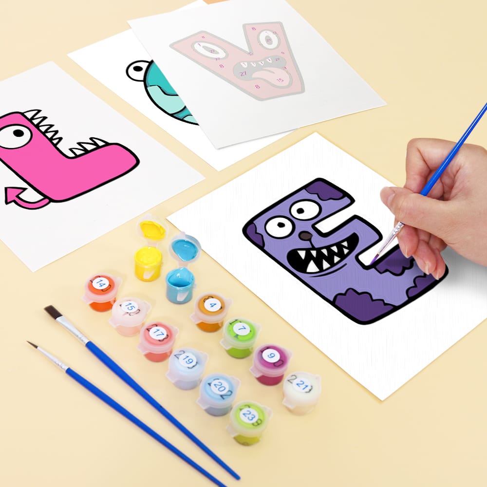 Paint by Numbers – Alphabet Painting Kit | A to Z Monster Letters