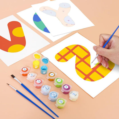 Paint by Numbers – Alphabet Painting Kit | A to Z Abstract Letters