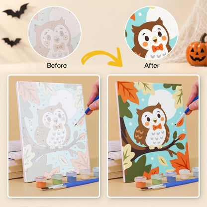 Paint by Numbers – 6 Mini Paintings | Autumn Leaves Halloween Pets Set