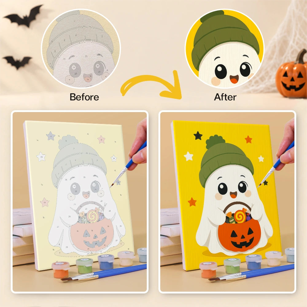 Paint by Numbers – 6 Mini Paintings | Chibi Halloween Costumes Set