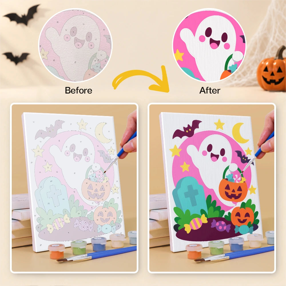 Paint by Numbers – 6 Mini Paintings | Halloween Party Pals Set
