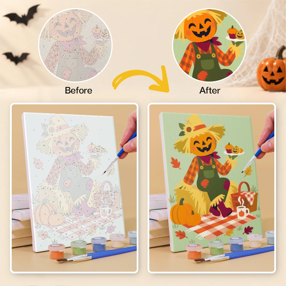 Paint by Numbers – 6 Mini Paintings | Halloween Picnic in the Park Set