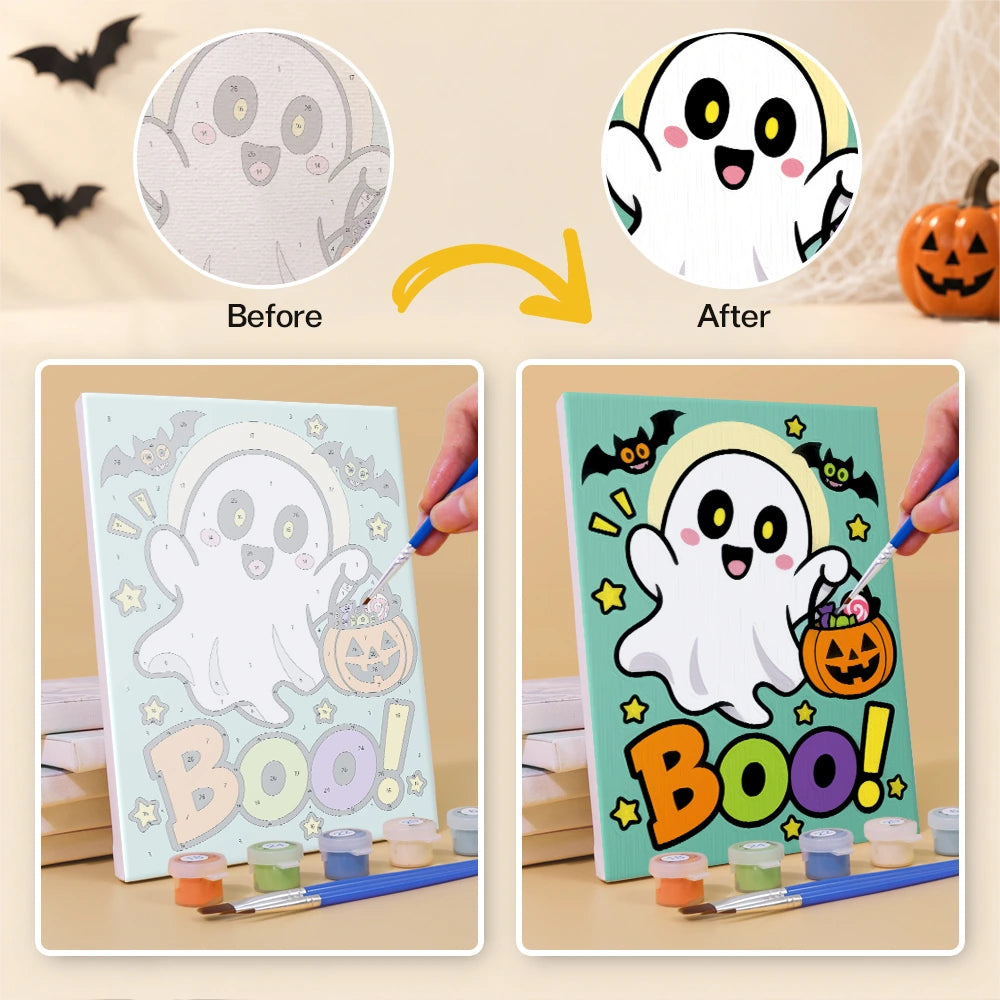 Paint by Numbers – 6 Mini Paintings | Hocus Pocus Comic Lettering Set