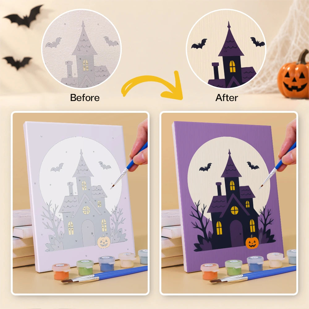 
Paint by Numbers – 6 Mini Paintings | Lavender Moon Halloween Set