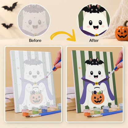 Paint by Numbers – 6 Mini Paintings | Little Costumed Ghosts Set
