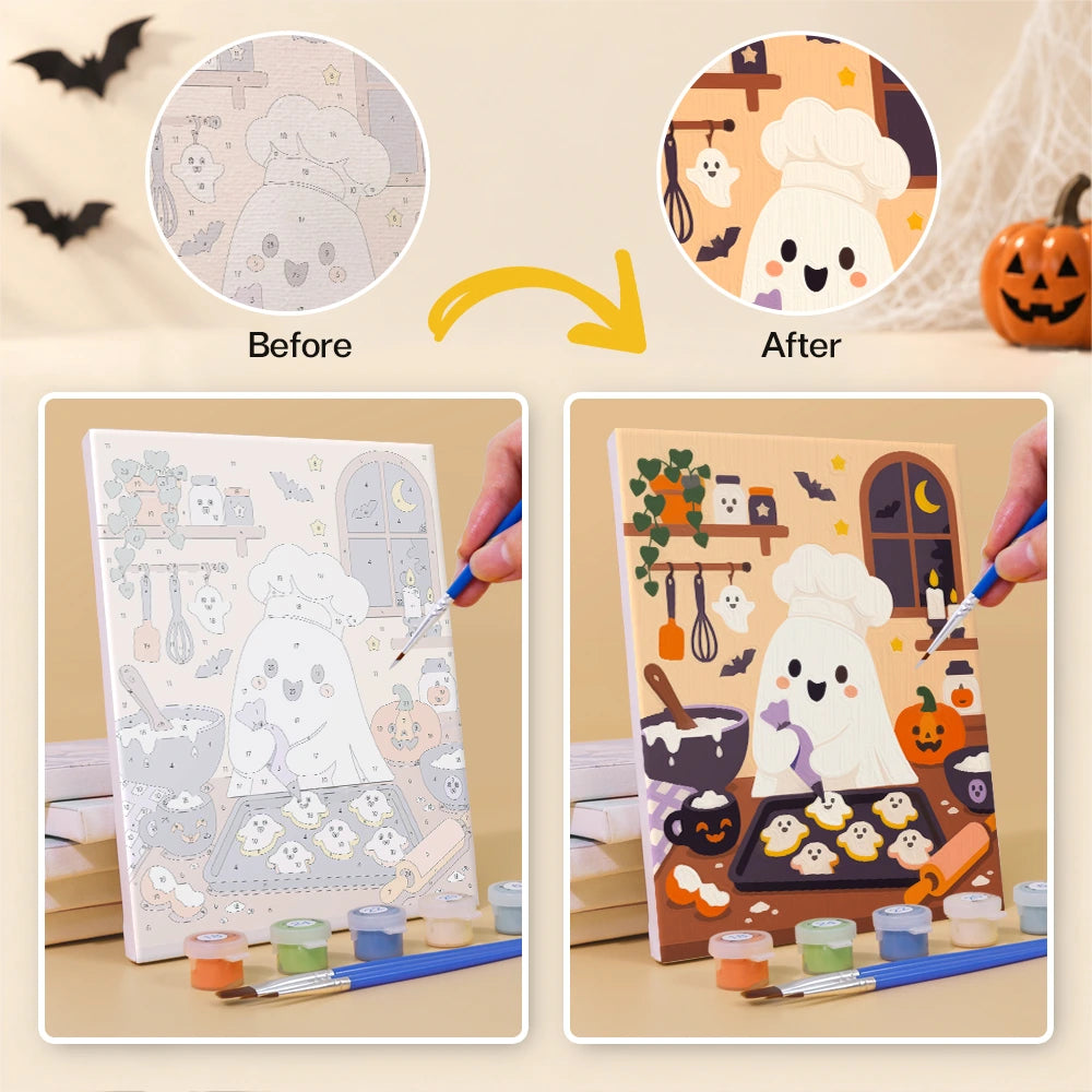 Paint by Numbers – 6 Mini Paintings | Monsters in the Kitchen Set