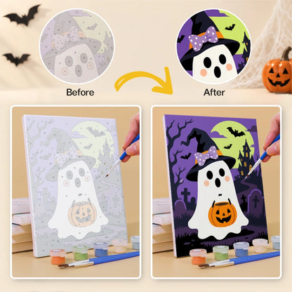 Paint by Numbers – 6 Mini Paintings | Neon Graveyard Characters Set