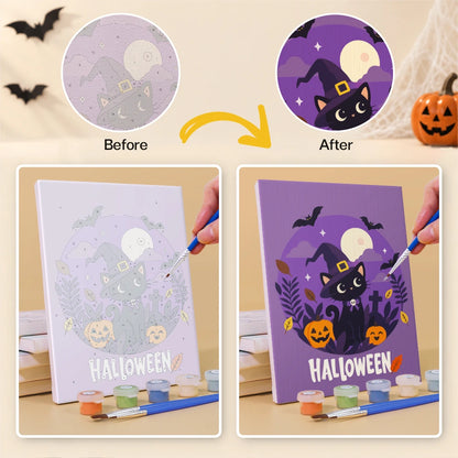Paint by Numbers – 6 Mini Paintings | Purple Halloween Lettering Set