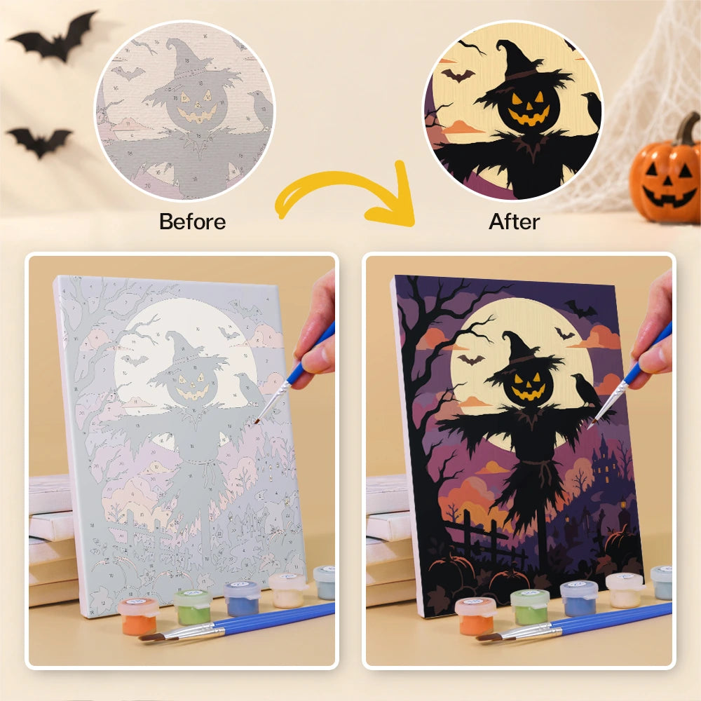 Paint by Numbers – 6 Mini Paintings | Silhouettes Under the Full Moon Set