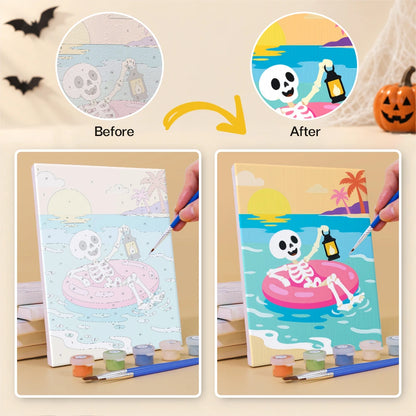 Paint by Numbers – 6 Mini Paintings | Spooky Summer Beach Days Set