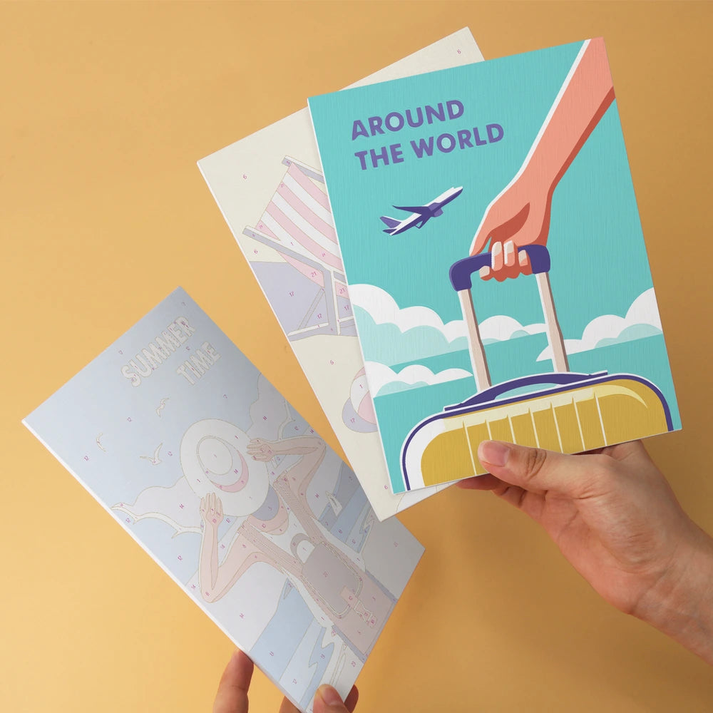 
Paint by Numbers – 6 Mini Paintings | Summer Time Travel Posters