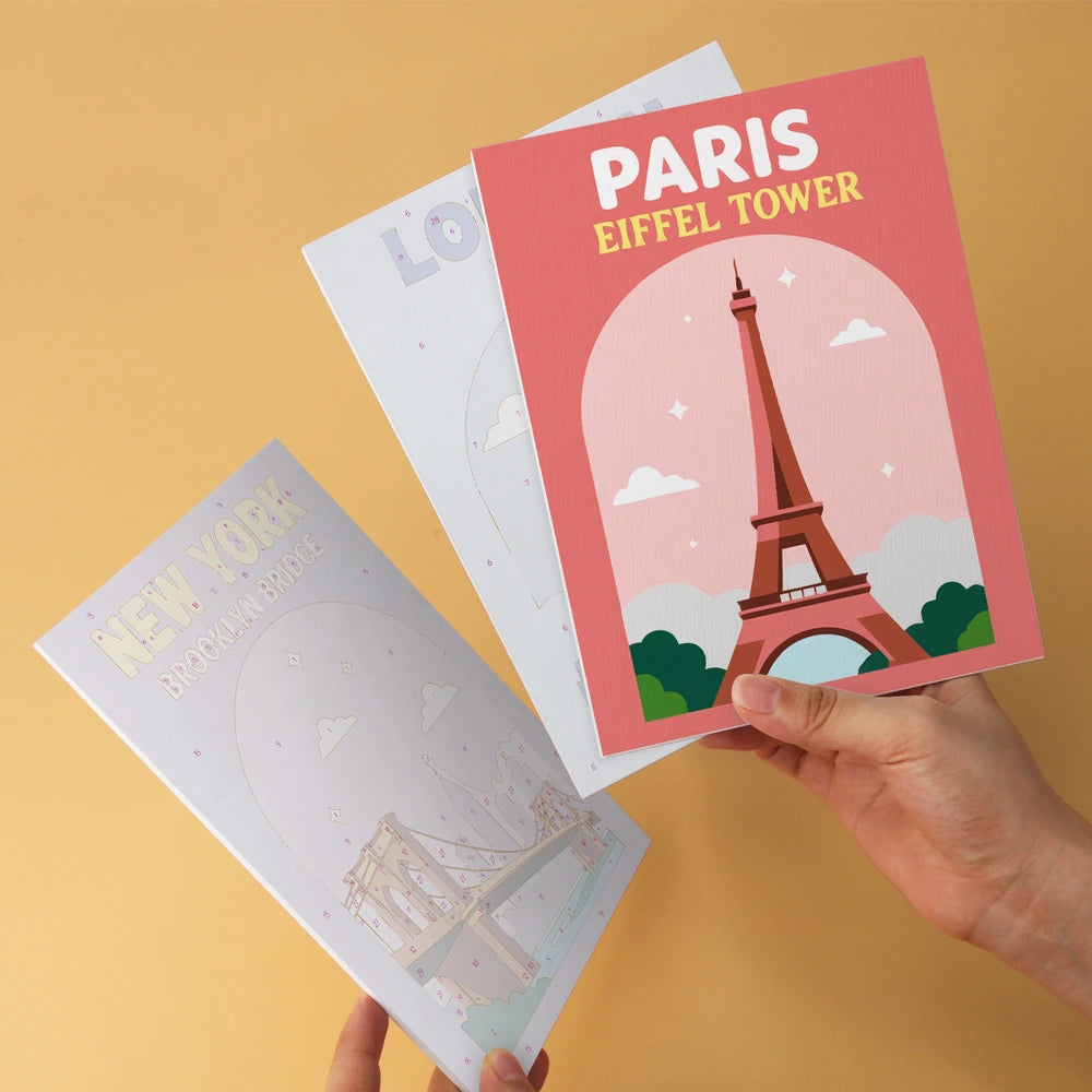 Paint by Numbers – 6 Mini Paintings | World Landmark Travel Posters