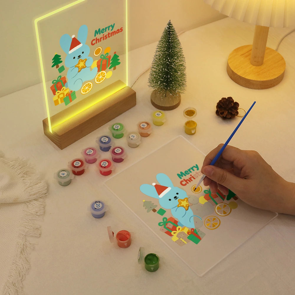 
Paint by Numbers - Christmas Light | Blue Bunny with a Golden Star