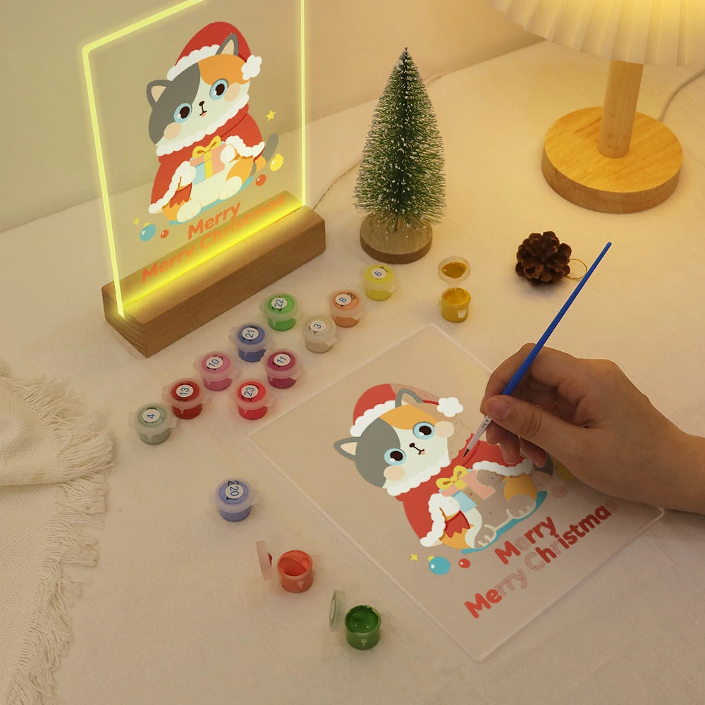
Paint by Numbers - Christmas Light | Cat in a Santa Cape