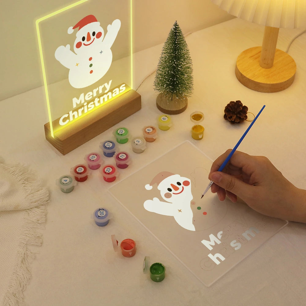 Paint by Numbers - Christmas Light | Cheering Little Snowman
