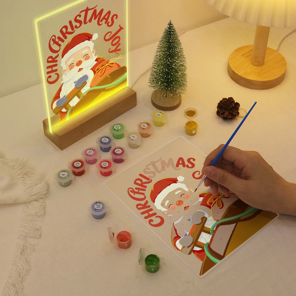 Paint by Numbers - Christmas Light | Laughing Santa with Gift Sack
