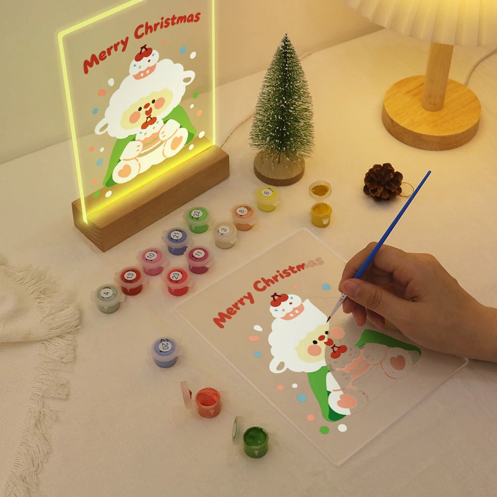 
Paint by Numbers - Christmas Light | Little Sheep with Cupcake