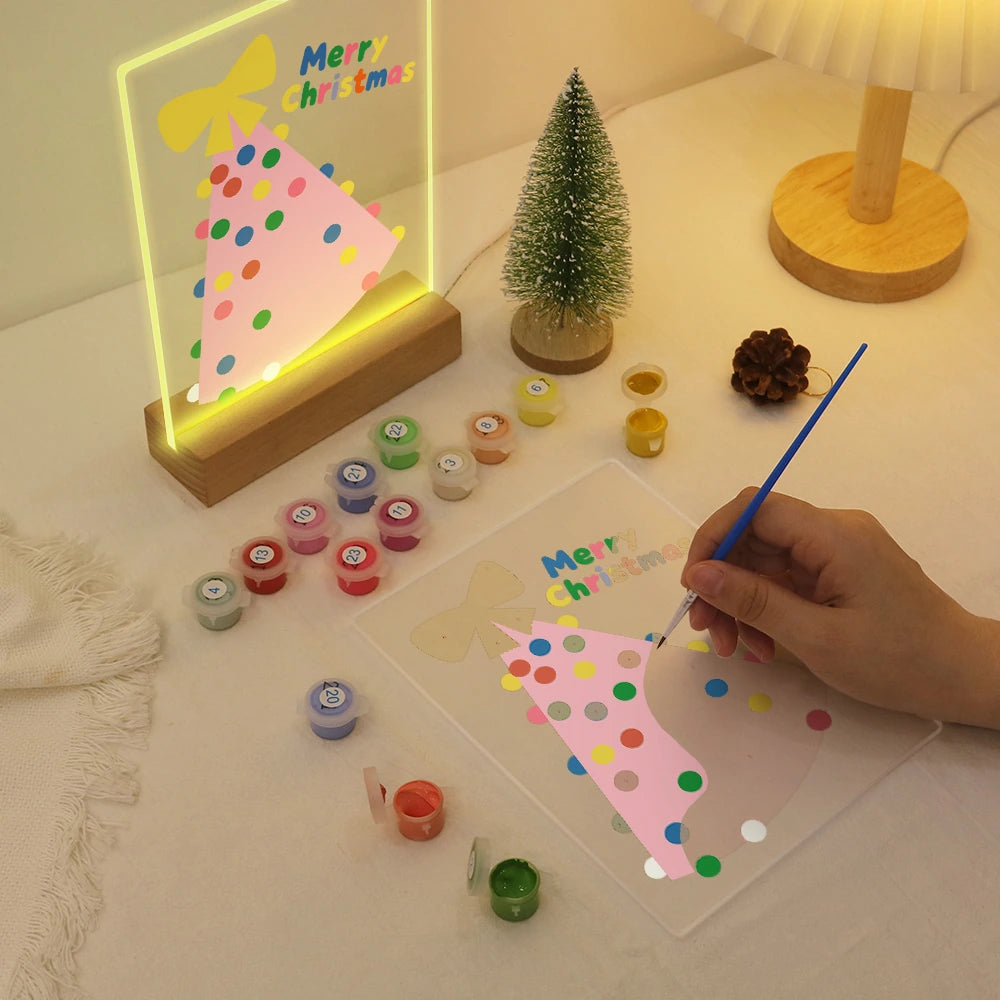 Paint by Numbers - Christmas Light | Pink Party Hat Tree