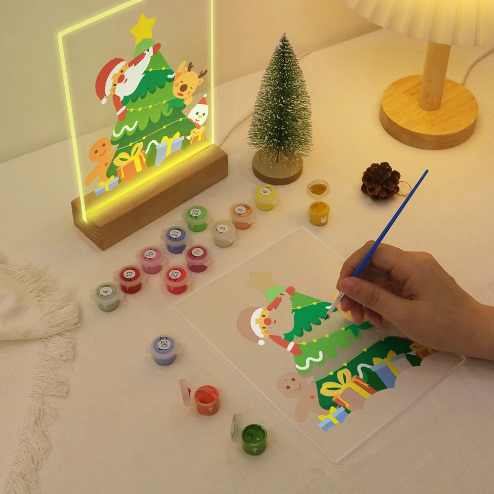 
Paint by Numbers - Christmas Light | Santa Duck Trimming the Tree