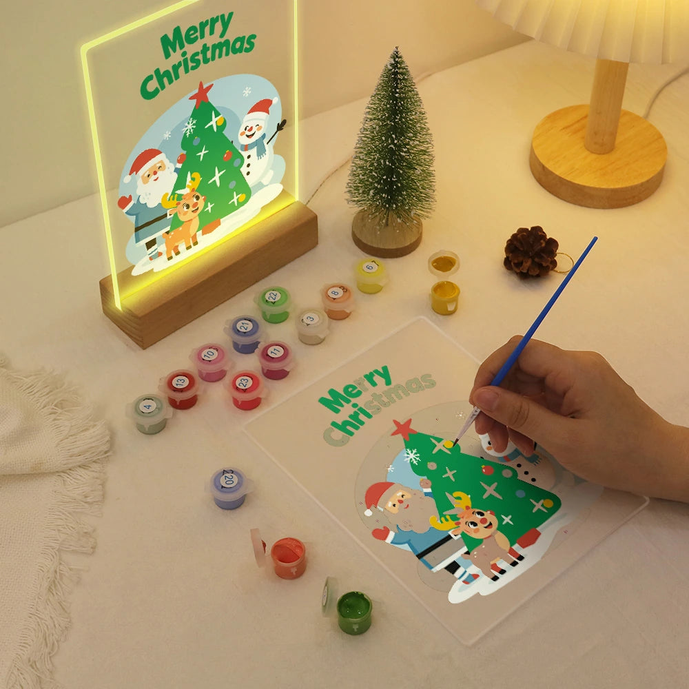 Paint by Numbers - Christmas Light | Santa and Friends at the Tree