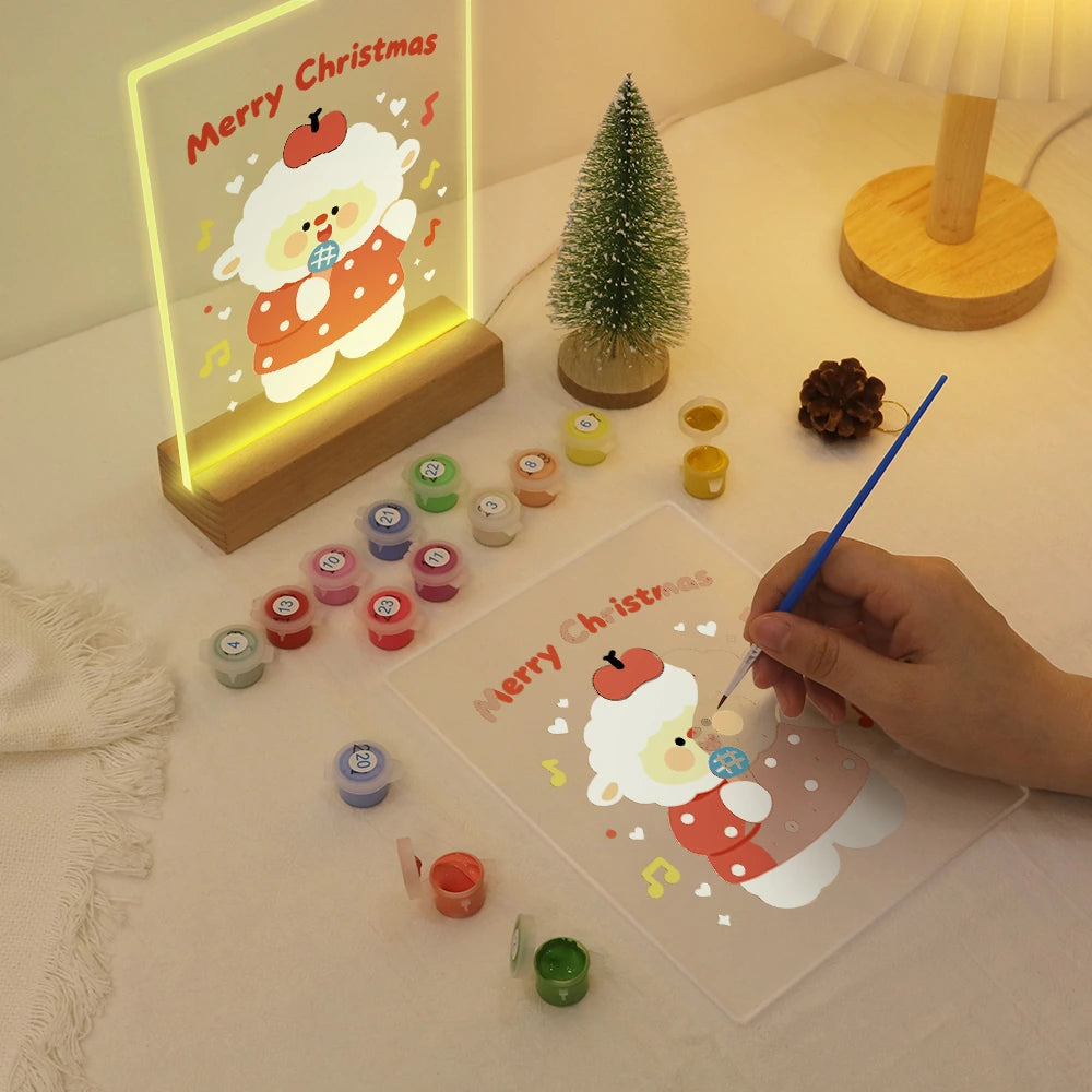 
Paint by Numbers - Christmas Light | Singing Sheep with an Apple