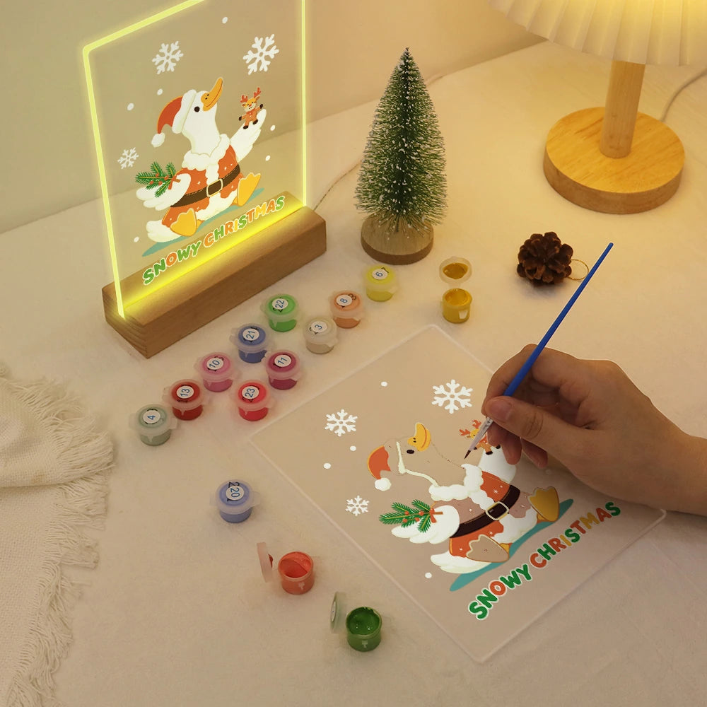 Paint by Numbers - Christmas Light | Snowy Christmas Duck
