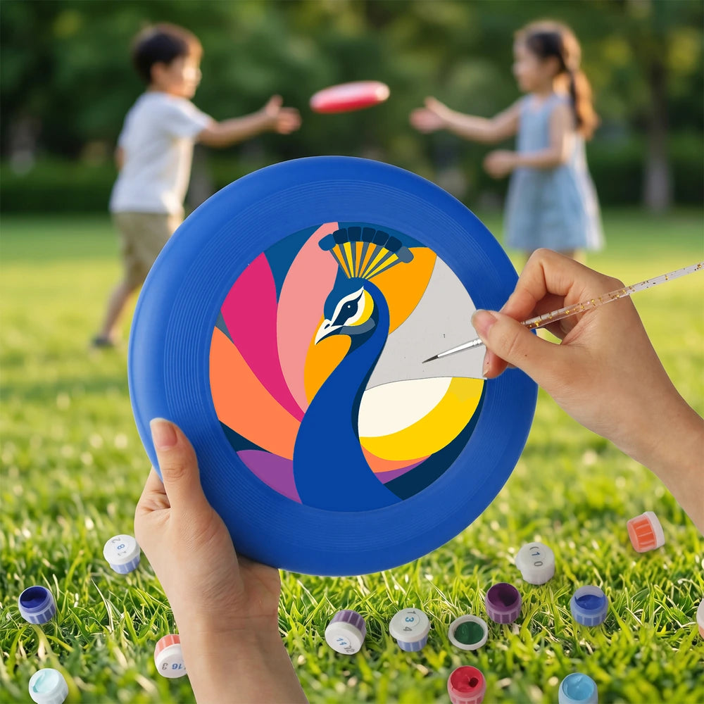 
Paint by Numbers - Frisbee | Colorful Peacock