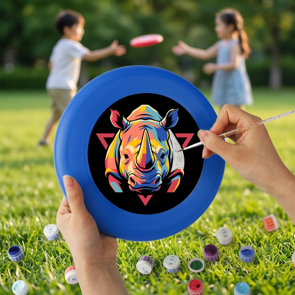 Paint by Numbers - Frisbee | Colorful Rhino Emblem
