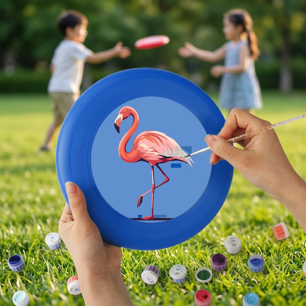 Paint by Numbers - Frisbee | Flamingo on Blue