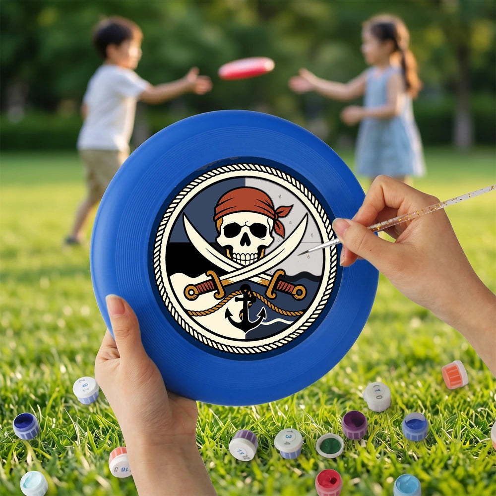 
Paint by Numbers - Frisbee | Pirate Skull and Swords