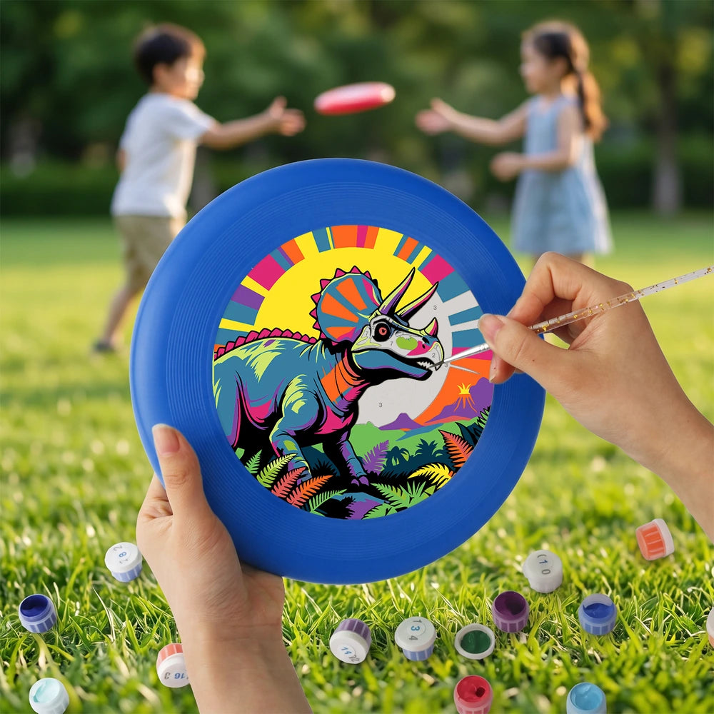 
Paint by Numbers - Frisbee | Rainbow Triceratops