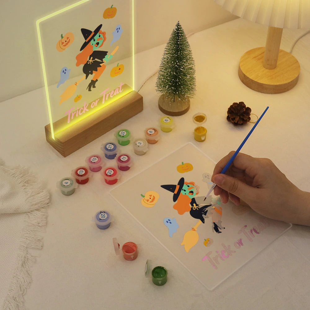 
Paint by Numbers - Halloween Light | Flying Witch Trick or Treat