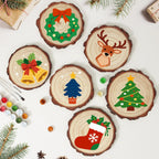 Paint by Numbers - Wood Slice | Blue Tree in a Pot