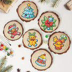 Paint by Numbers - Wood Slice | Gingerbread Reindeer