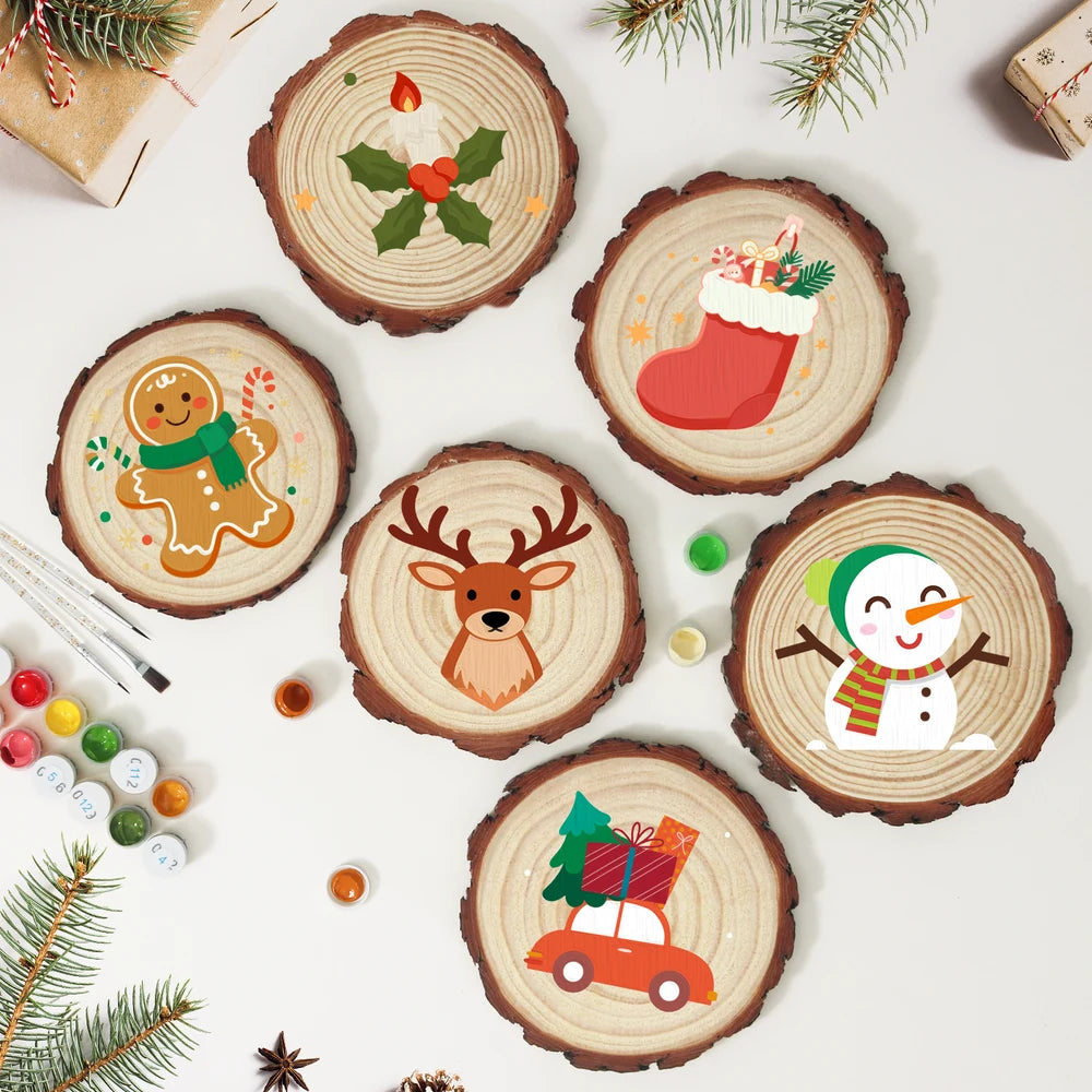 Paint by Numbers - Wood Slice | Reindeer Face