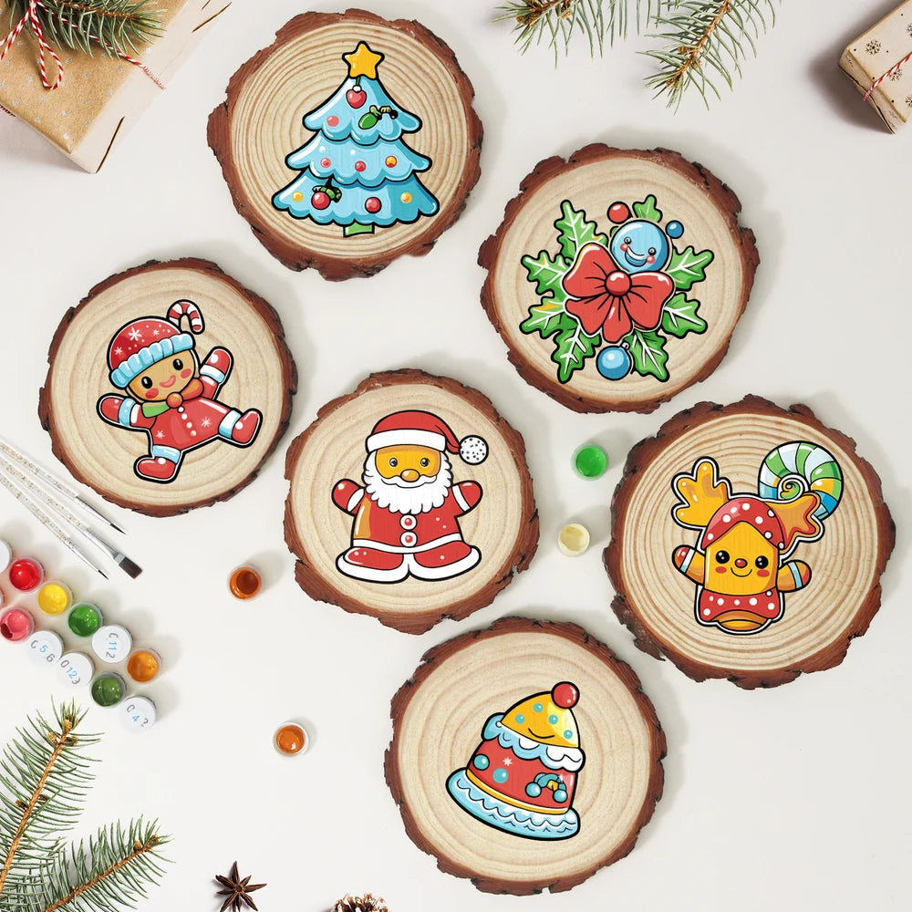 
Paint by Numbers - Wood Slice | Santa Chick