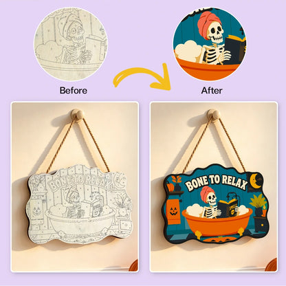 Paint by Numbers - Wooden Door Hanger | Bone to Relax