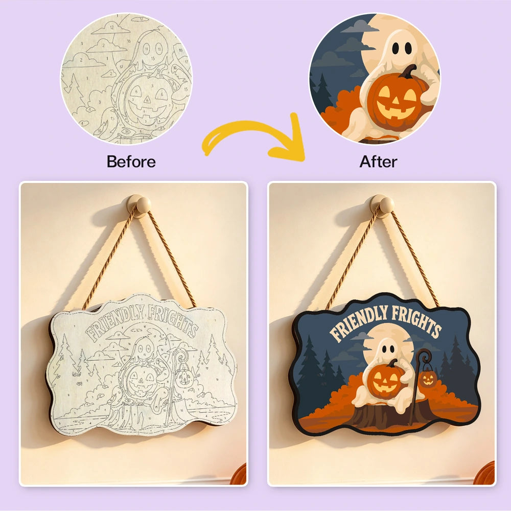 Paint by Numbers - Wooden Door Hanger | Friendly Frights