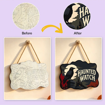 Paint by Numbers - Wooden Door Hanger | Haunted Watch