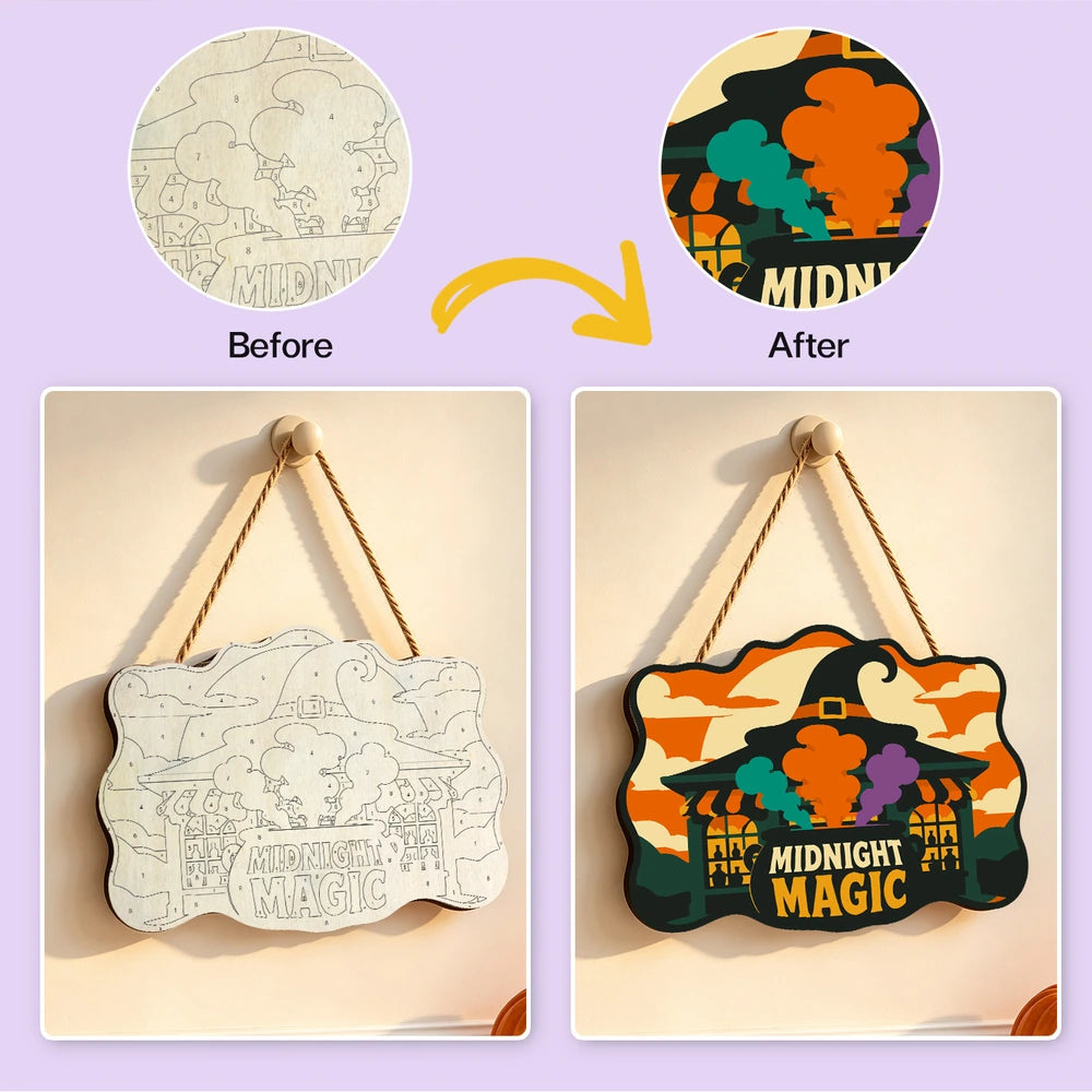 Paint by Numbers - Wooden Door Hanger | Midnight Magic