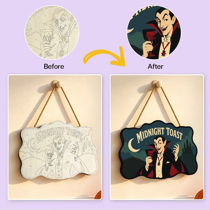 Paint by Numbers - Wooden Door Hanger | Midnight Toast