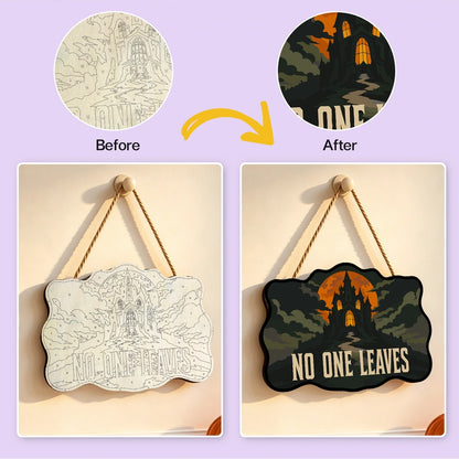 Paint by Numbers - Wooden Door Hanger | No One Leaves