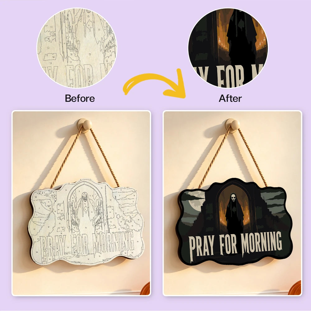 Paint by Numbers - Wooden Door Hanger | Pray for Morning